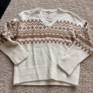 Favorite Daughter Cream and Brown Sweater